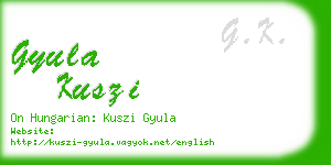 gyula kuszi business card